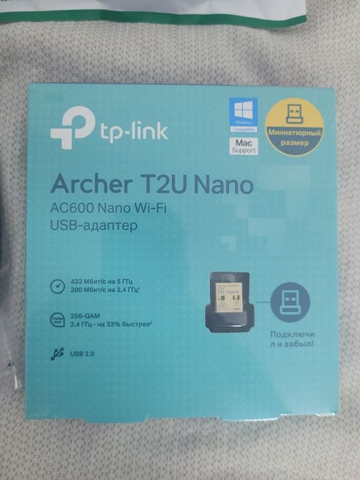 Wi-Fi адаптер TP-Link Archer T2U Nano AC600 новый + HDMI кабели