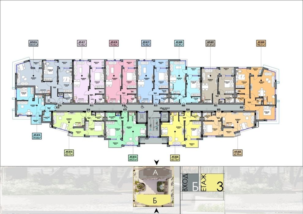 Продава се Двустаен апартамент в Бургас, Изгрев - 55 кв.м за 1442 €/кв.м - Снимка #2