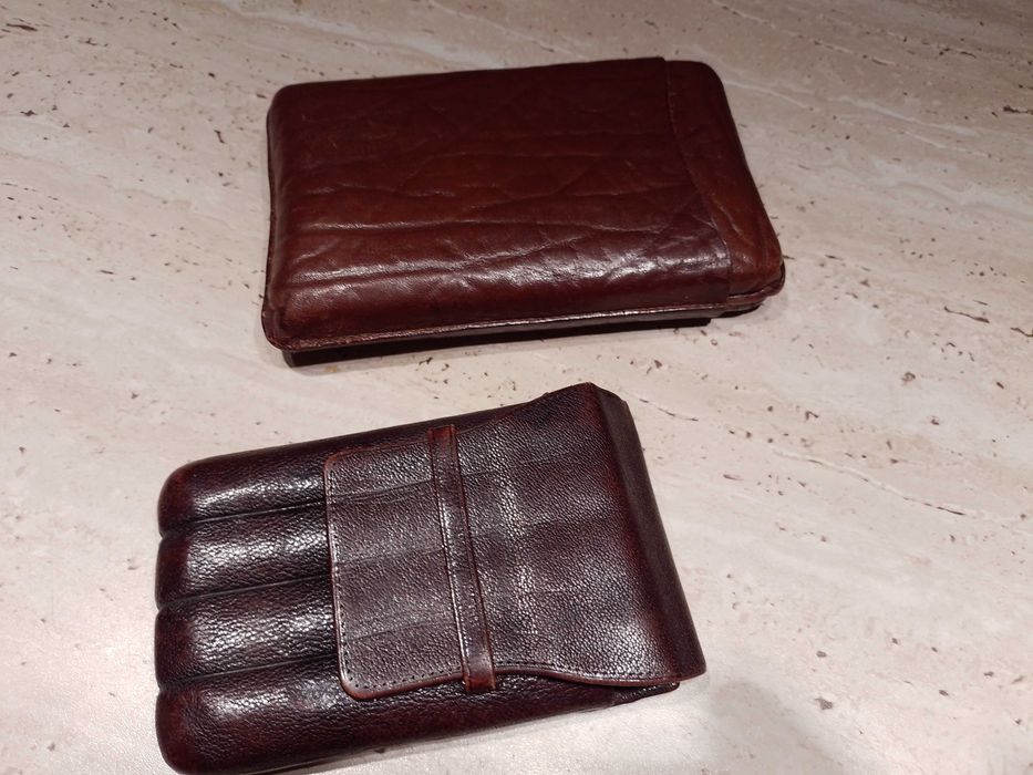 Etui/port trabuc lux, din piele pt trabucuri CORONA/ROBUSTO+CADOU
