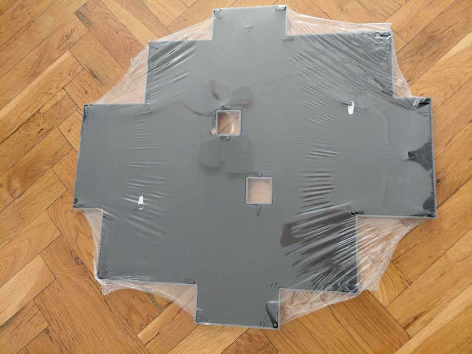 Колажна фоторамка за 10 снимки, 54x49 см, бяла, PP пластмаса, сребриста