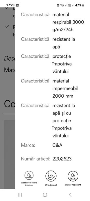 Geacă - C & A - NOUA Primăvară-Toamnă