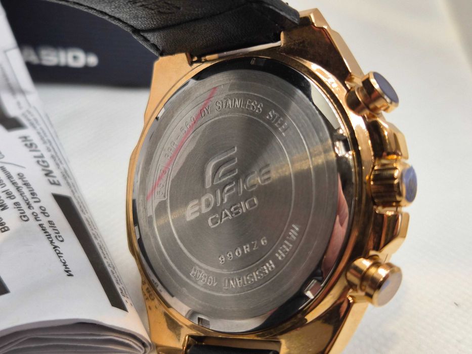 Ceas Sport Barbati Casio Edifice efr569 Cronograf, gold-black , Nou,Original,Garantie 2 ani