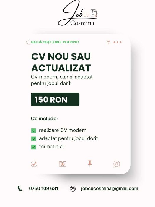 Realizare CV profesional + pregătire interviu