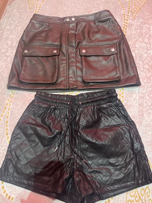 Лот от къси панталонки черни и кафява дамска пола