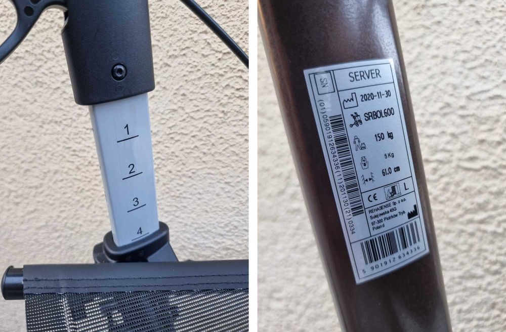 Rolator reglabil, cadru de mers cu 4 roti, pliabil