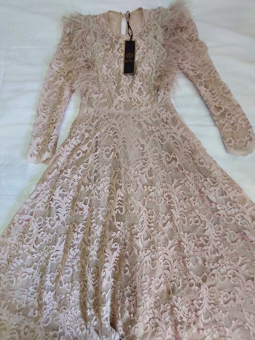 Вечерное платье турецкий (la parte) 38 размер бежевый