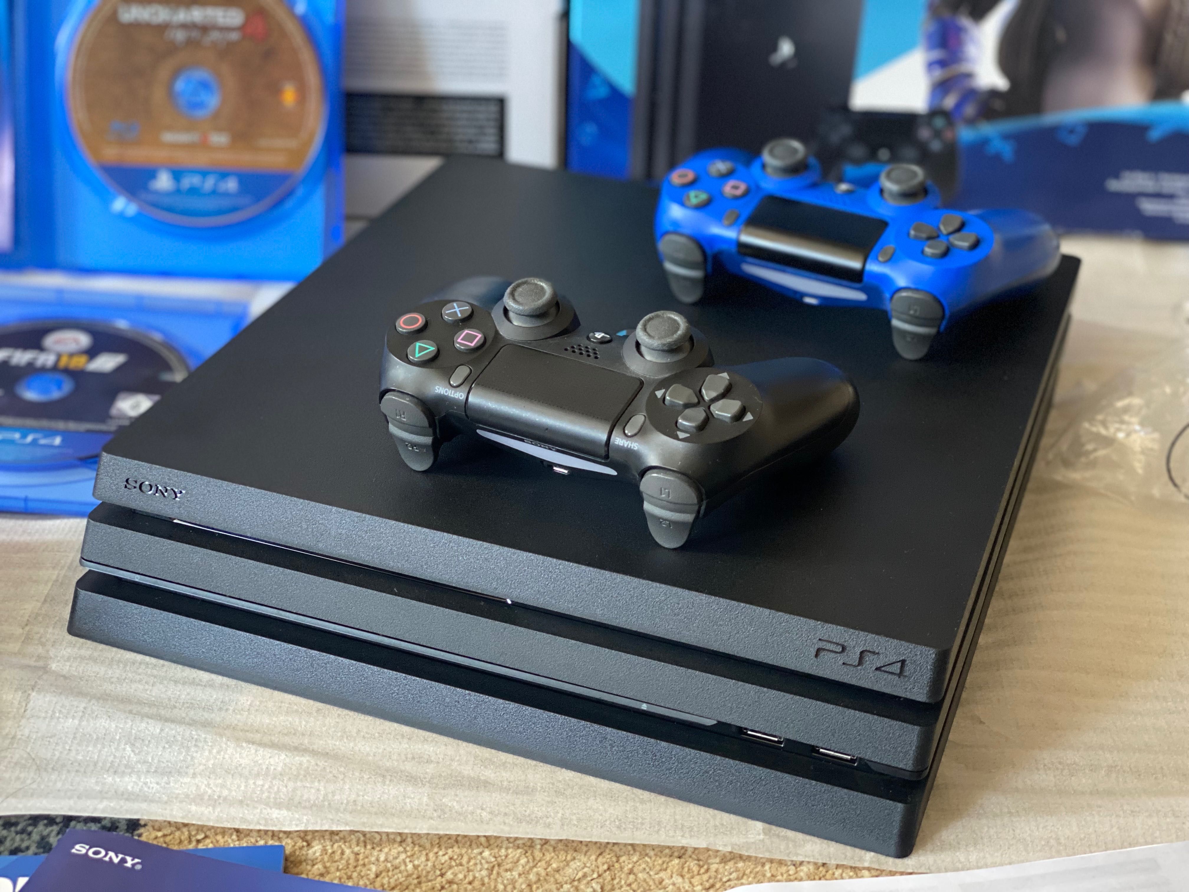 Sony Playstation 4 PRO + 2 джойстика . 1 Терабайт , 4К ! Ps 4 Про ...