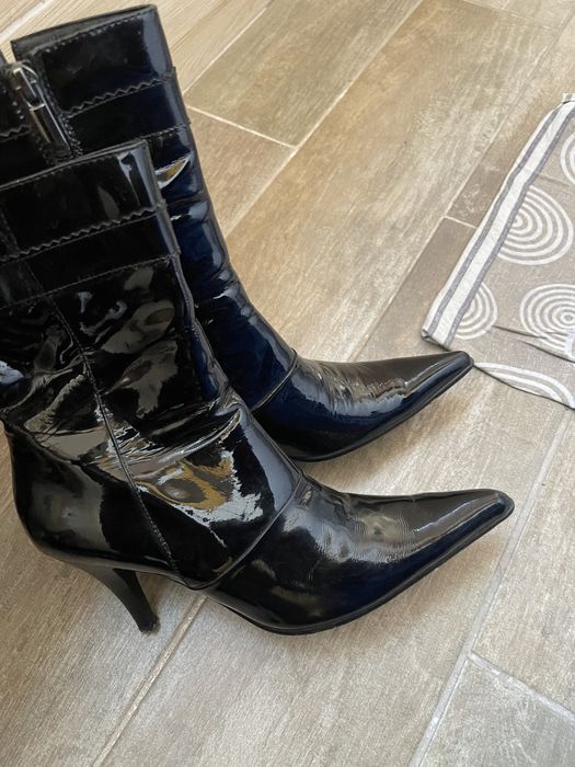 Сапоги женские замша и лакированные