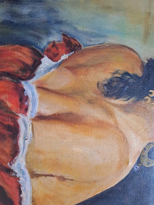 tablou pictura pe panza 72/63 cm semnat Isepp datat 1971