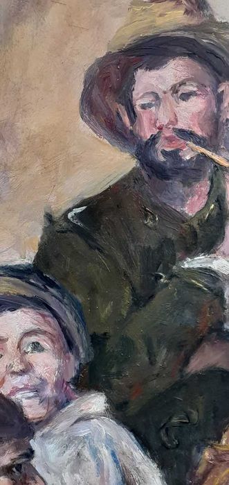 Tablou vechi - personaje - semnat Janos Valentiny