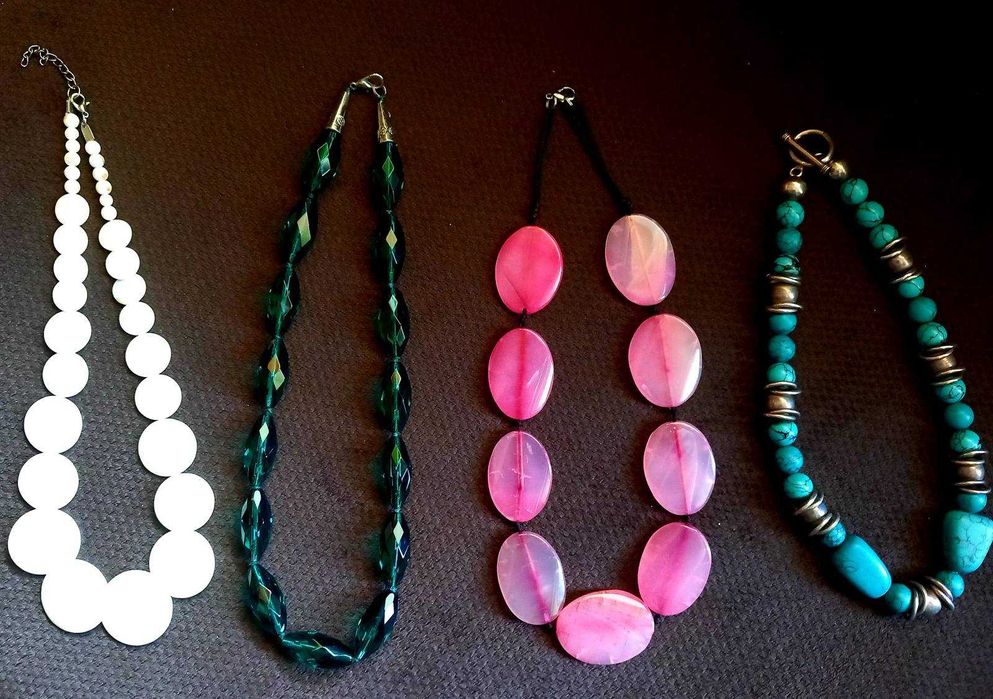 Колие сърце, обеци злато, гривна перла тюркоаз сребро седеф ахат корал