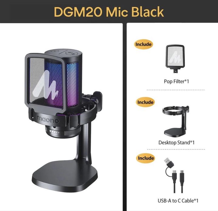 MAONO DGM20 GamerWave Condenser микрофон для стриминга