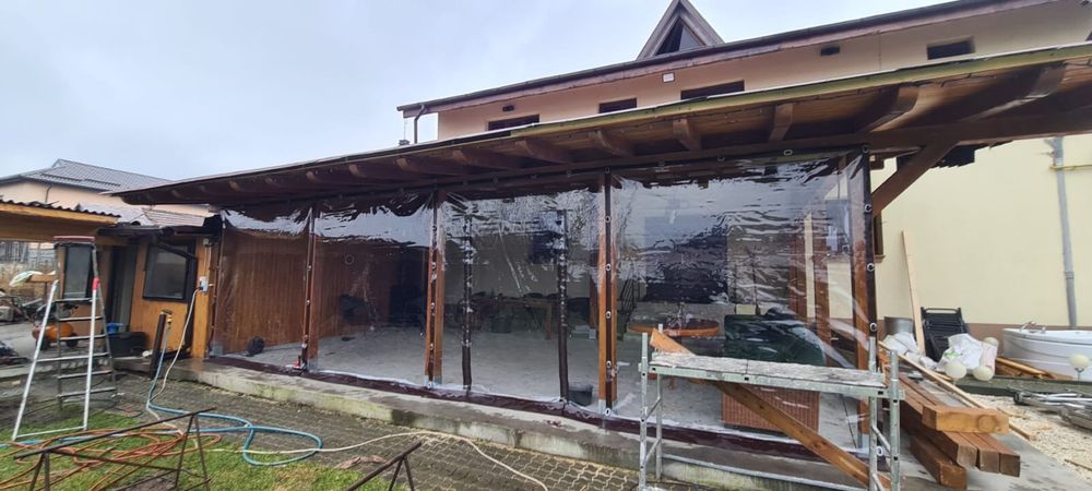Inchideri terase/foisoare cu folie transparenta Cristal PVC Taiwan grosime 0,8mm