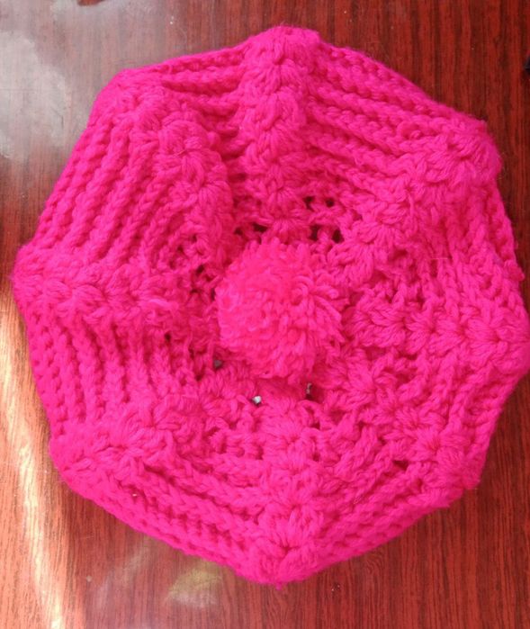 Беретка для девочек 2-х слойная пряжа