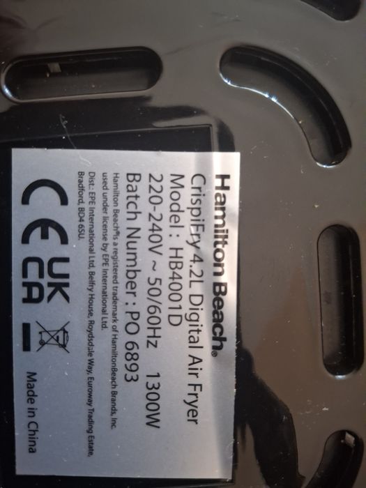 Air fryer цифров HAMILTON BEACH  модел  HB4001D