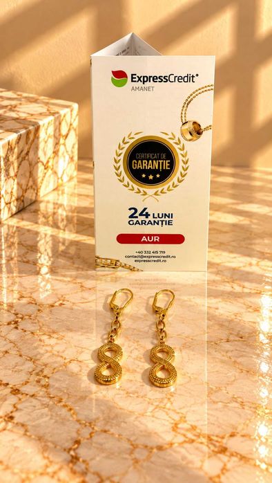 Cercei aur 14K 3.89g ( Galata B9592 ) - Garantie 2 ani!