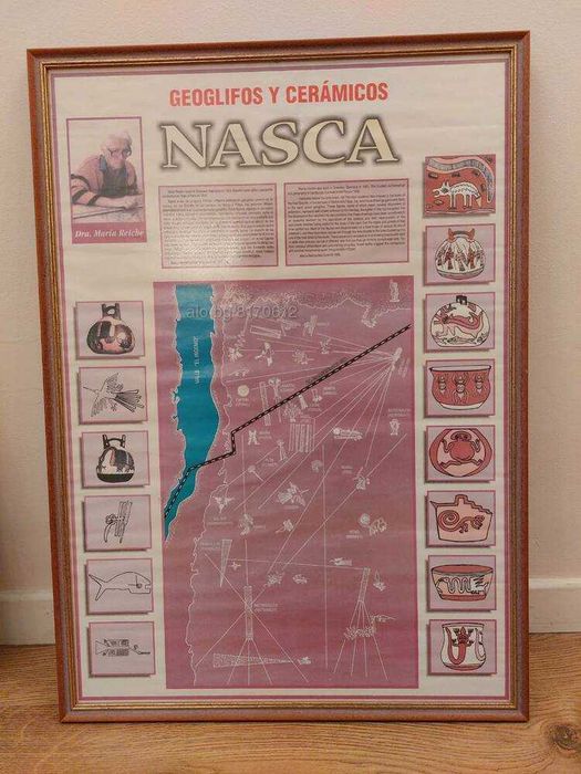 Картина в рамка  "Платото Наска Перу", донесена от Перу, оригинал