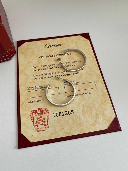 Cercei Cartier LOVE aur alb 750 Diamond