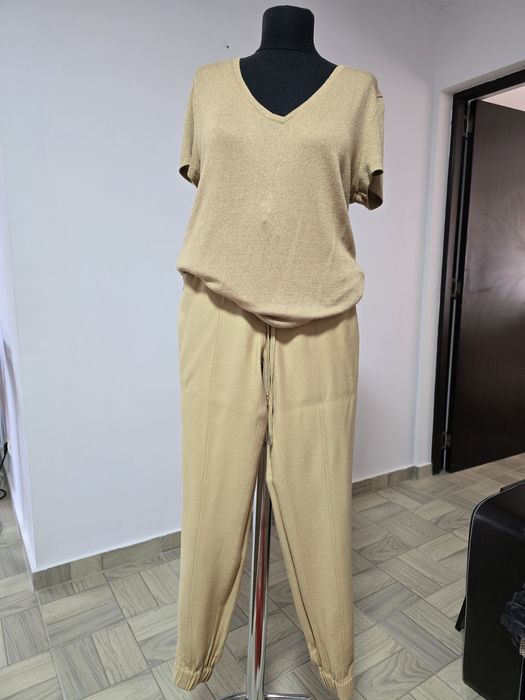 Pantaloni tip cargo din vascoza, cu buzunare