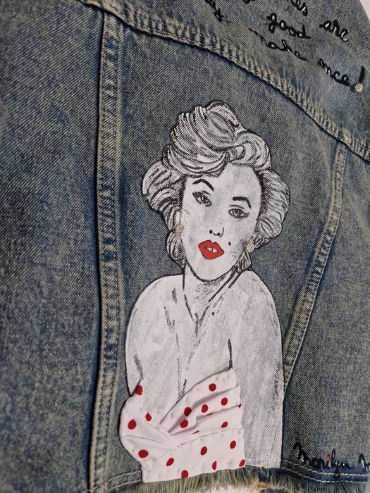 Geaca jeans lucrata manual