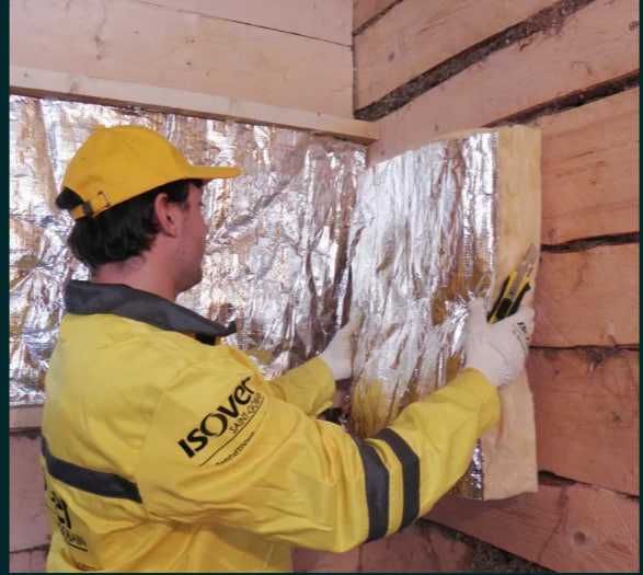 Isover sauna РОССИЯ стекловата с фольгой СКИДКА ОТ СКЛАДА