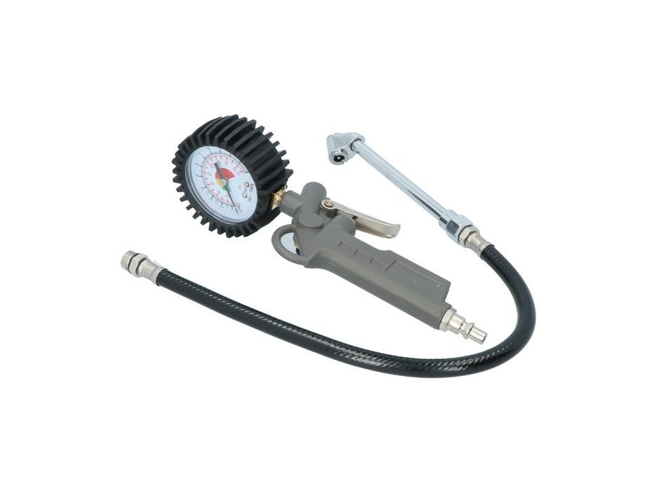 Pistol pneumatic de umflat roti Carpoint Professional cu manometru 12 bar, ceas 63 mm si cap pentru camioane si tiruri
