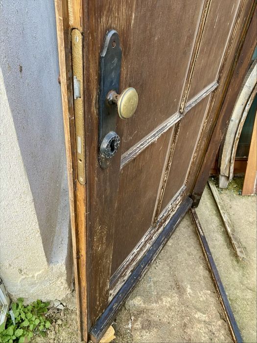 Usa intrare casa boltita lemn masiv termopan H 223 x L 110 Germani