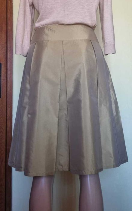 Fusta plisata A-line, matase naturala 100%, marimea 42 it (38 -M)