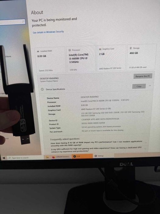 PC Complet: Calculator + Wifi + Gaming mouse si Tast Corsair