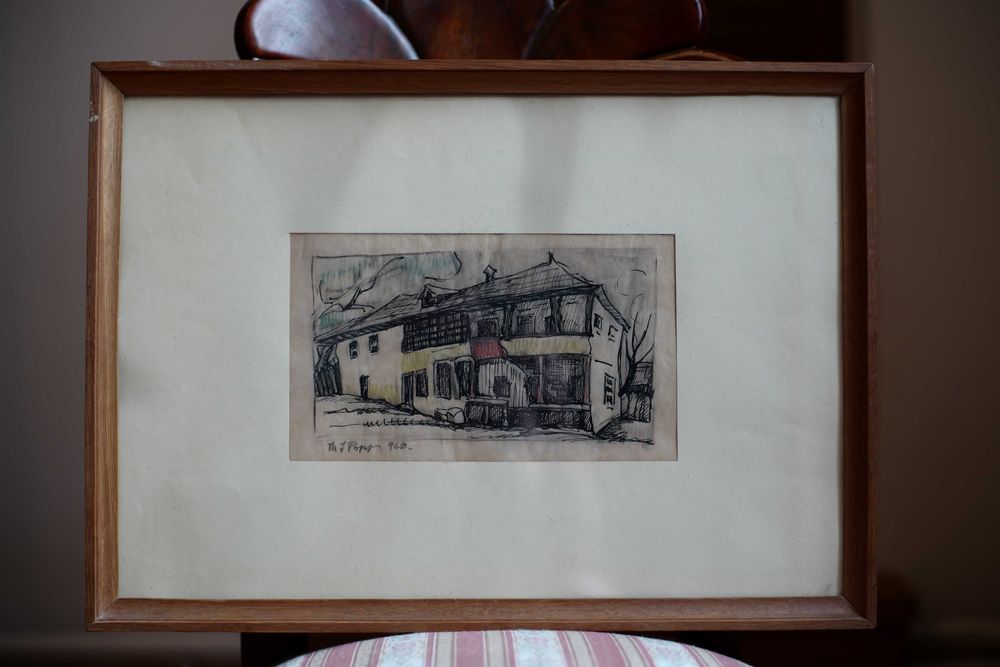 Desen original Th. Popp 1960 26 x 15 cm