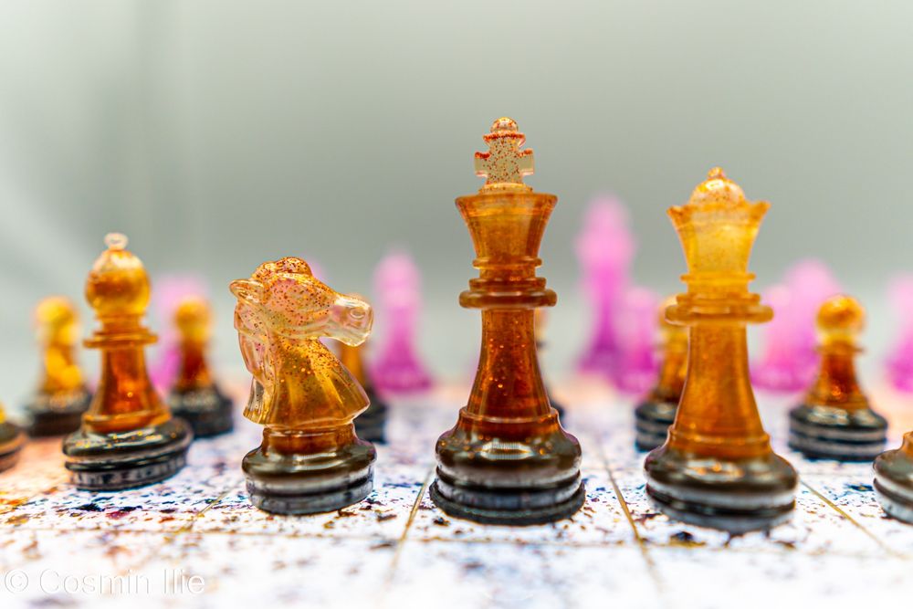 Set Șah (Piese+ Tablă) Chess Board 100%Epoxy