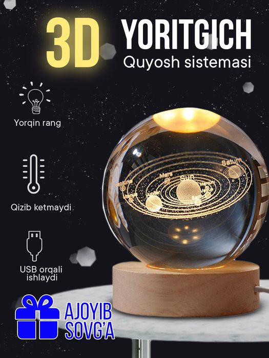 3д планета ночник