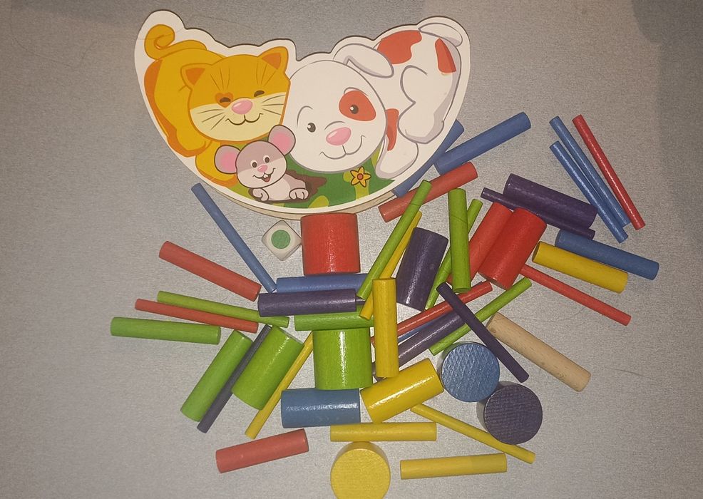 Детски дървен ксилофон+дървена баланс игра