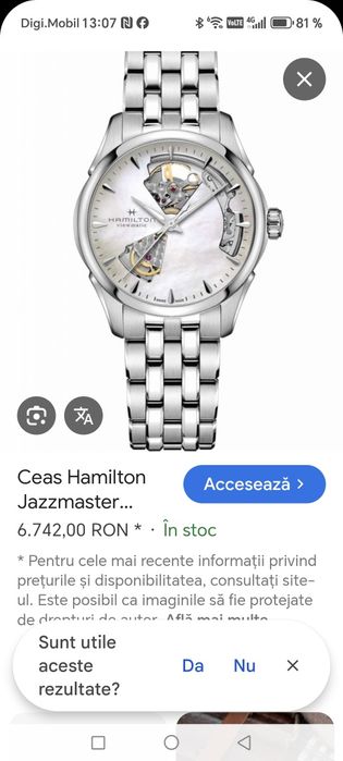 Ceas Hamilton Jazzmaster Open Heart Automatic 40 mm Nepurtat!
