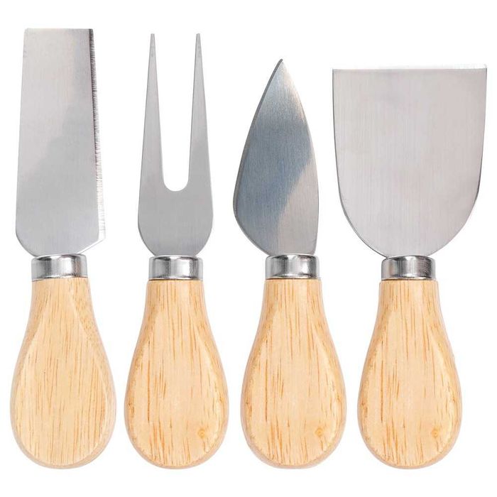 Бамбукова дъска за сирена с магнитна лента и 4 бр.ножове