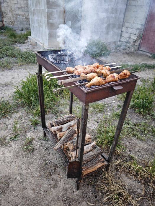 Баня на дровах, с шатром