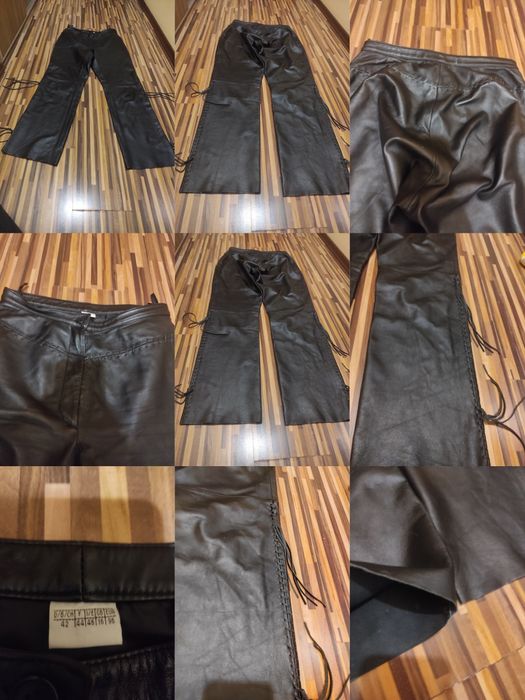 Pantaloni piele naturala (culoare galben)