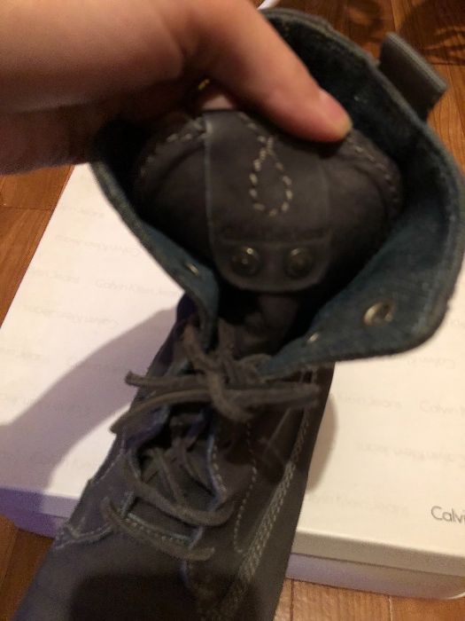 Маркови мъжки боти и обувки Calvin Klein естествена кожа