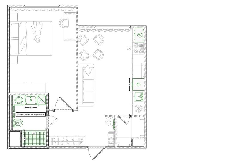 2-комнатная / 2 xonali kvartira BI Sado, Parkent, sotiladi