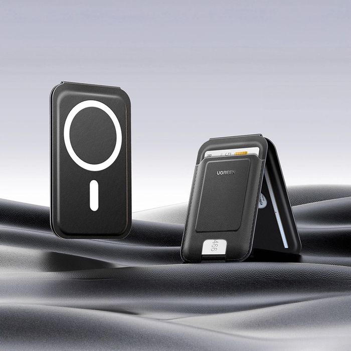 Кожен портфейл Ugreen с вградена поставка за прикрепяне към  с MagSafe