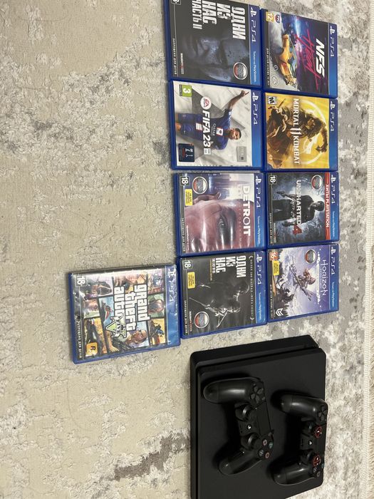 Ps 4 slim 512gb + 10 игры