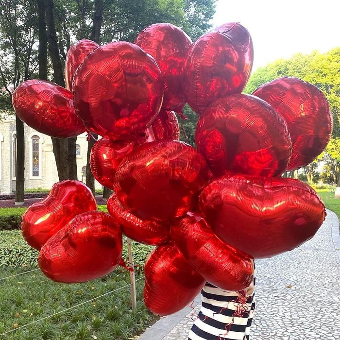 Шарики фольгированные в форме сердца