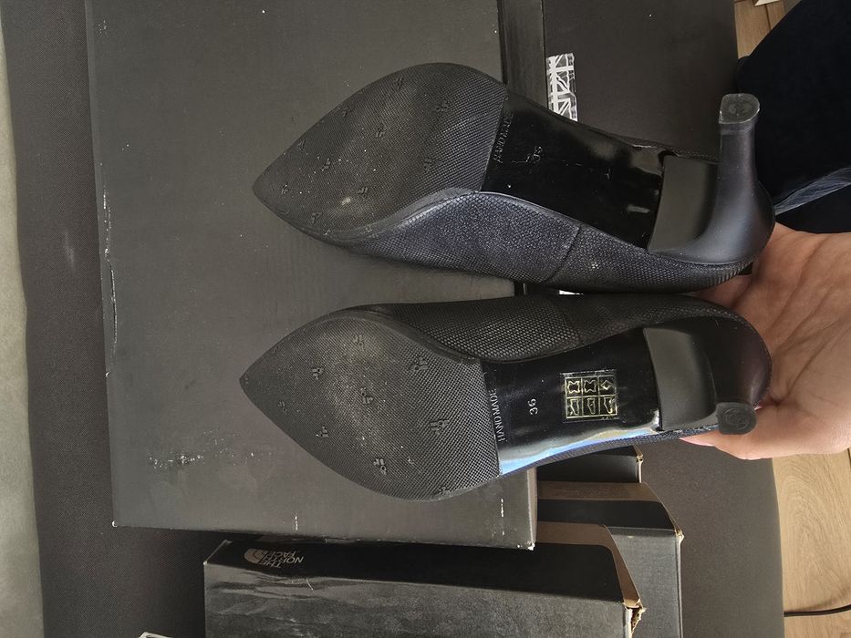 Тъмносини токчета Tara Shoes, handmade, вътрешност естествена кожа.