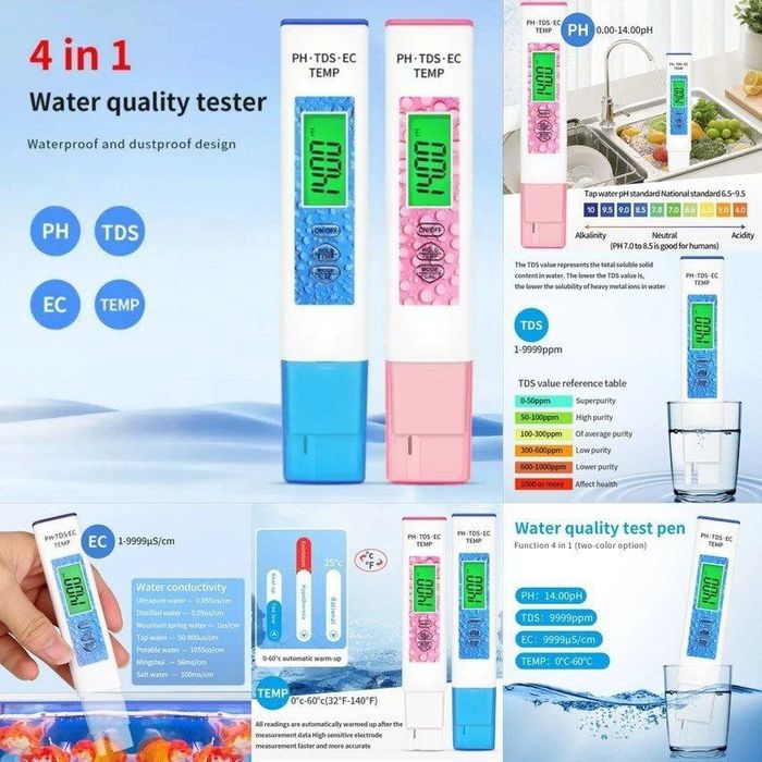 TDS метр, PH метр ва Электролизер — Сув тозалигини ўлчаш (Оптом/Доно)