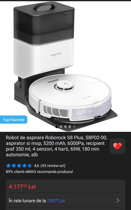 Roborock S8 aspirator robot NOU 50% REDUCERE
