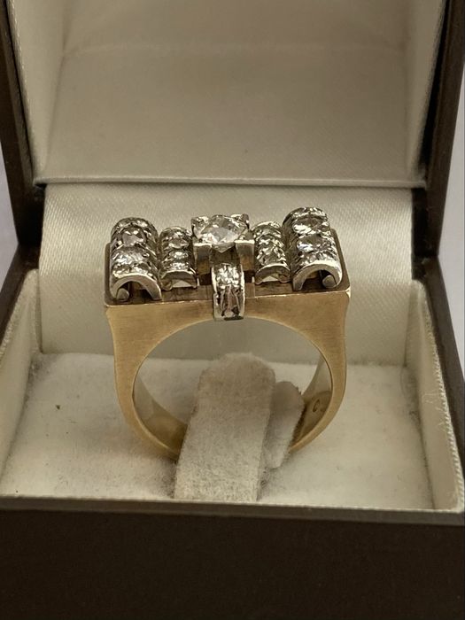 Inel tank aur cu diamante 1.30ct