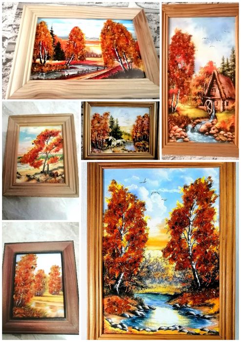 Чеканка картина Янтарь