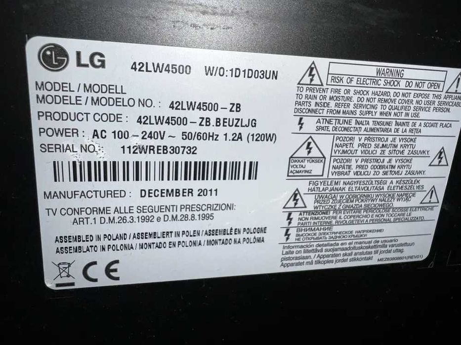 TV 3D LG 42"+5 perechi ochelari polarizati ca la cinema trimit in tara