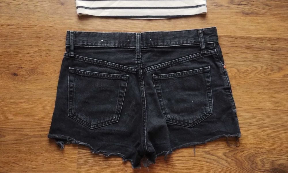 Къси панталонки MANGO + кроп топ, размер 34 XS, перфектни