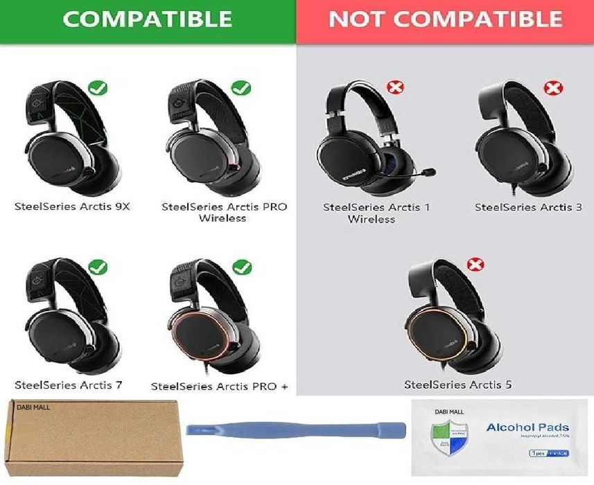Set 2 Bureti + Banda pentru casti SteelSeries Arctis 9X, 7, Pro, Pro +